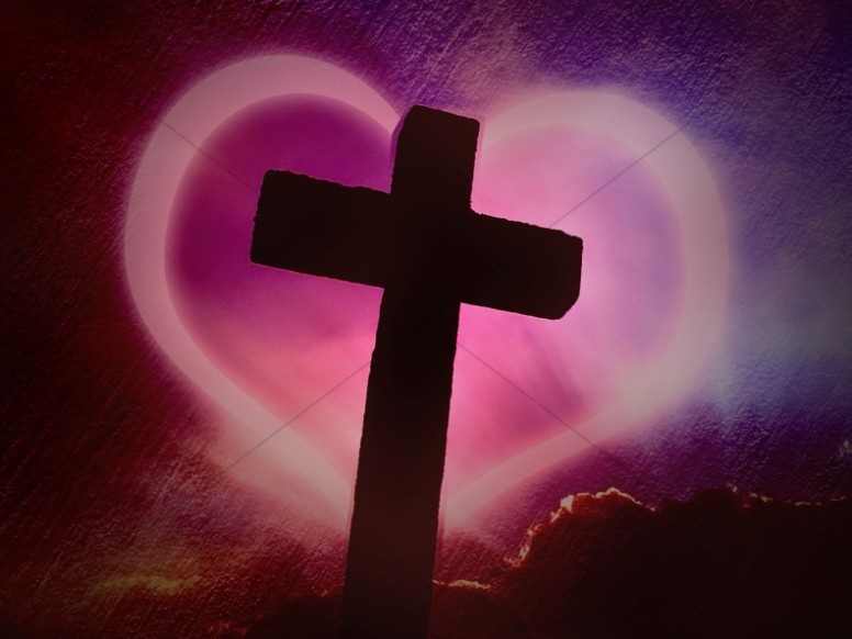 Cross Design Christian Background Heart