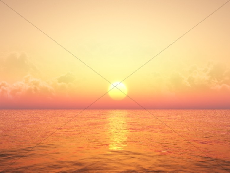 Sunset Over the Ocean Church Background Thumbnail Showcase