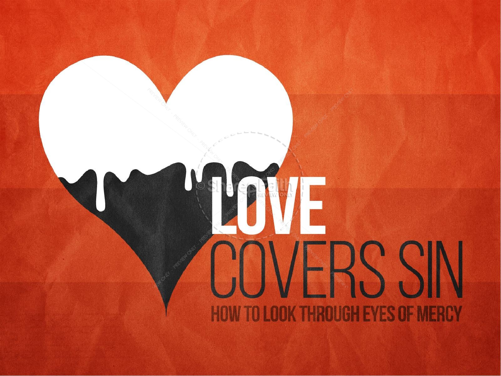 Love Covers Sin Christian PowerPoint Thumbnail 1