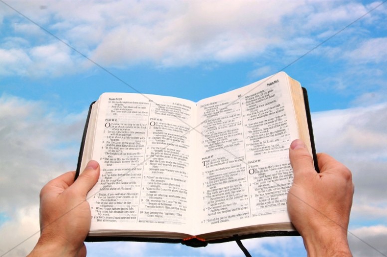 Bible in the Sky Religious Stock Photo Thumbnail Showcase