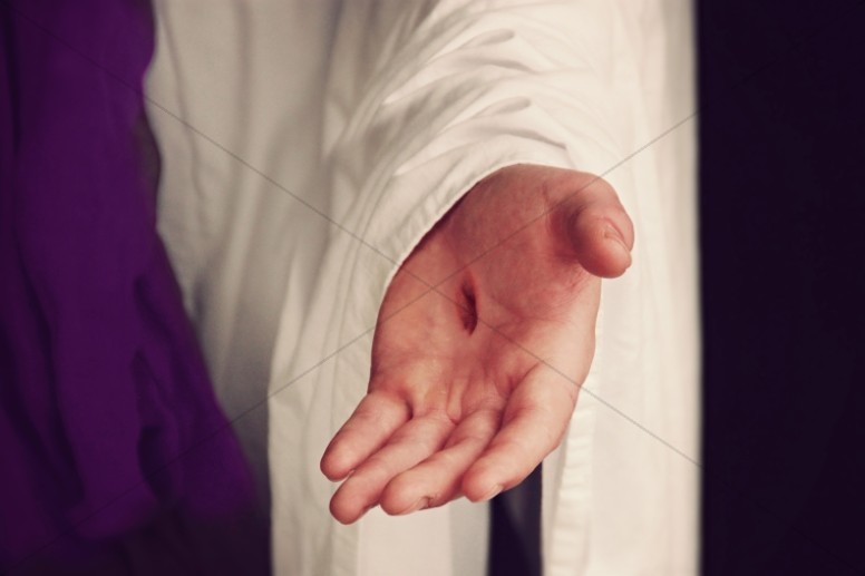 Jesus Scarred Hand Ministry Stock Image