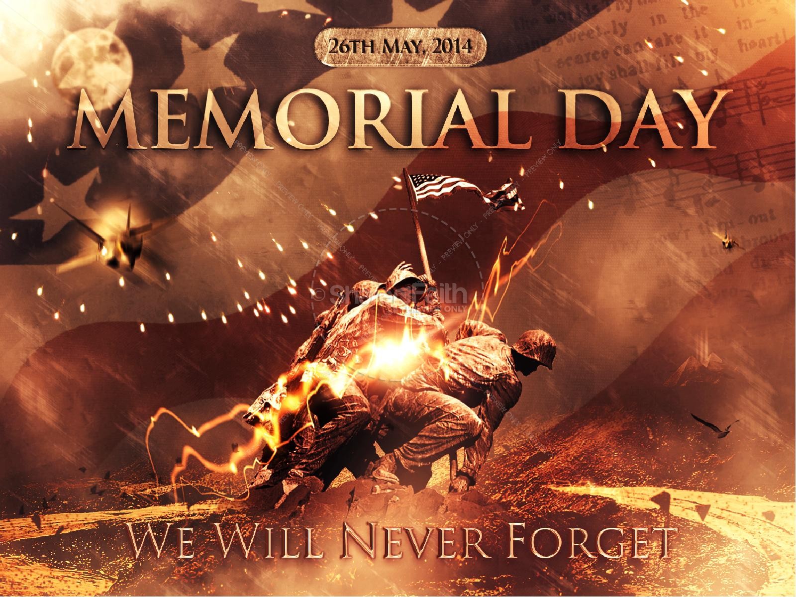 Never Forget Memorial Day Sermon PowerPoint Thumbnail 1