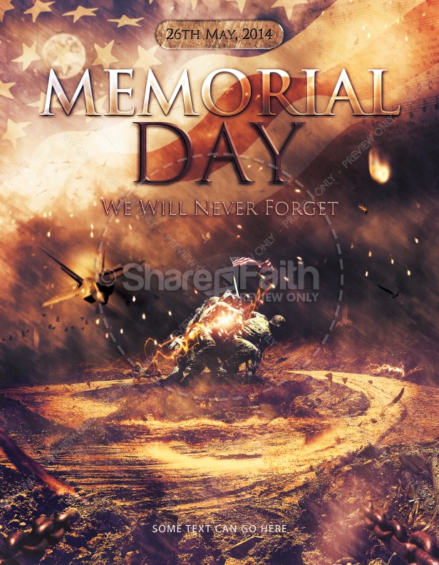 Never Forget Memorial Day Christian Flyer Thumbnail Showcase