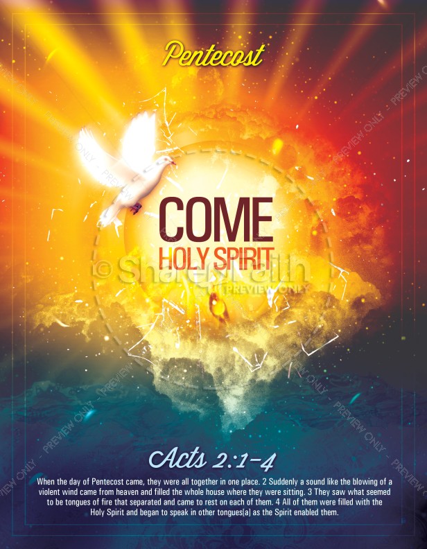 Pentecost Come Holy Spirit Religious Flyer Thumbnail Showcase