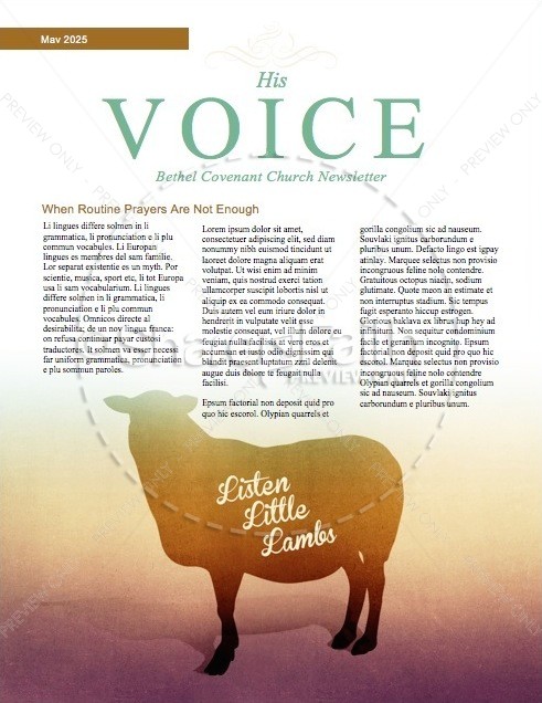 My Sheep Hear My Voice Religious Newsletter Thumbnail Showcase