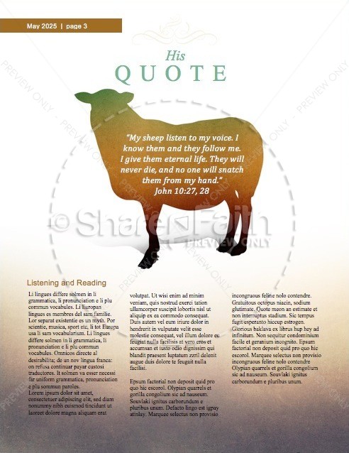 My Sheep Hear My Voice Religious Newsletter | page 3