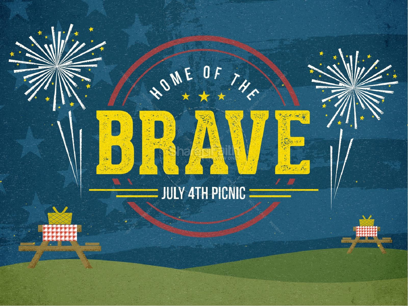 Home of the Brave Fourth of July Ministry PowerPoint Thumbnail 1