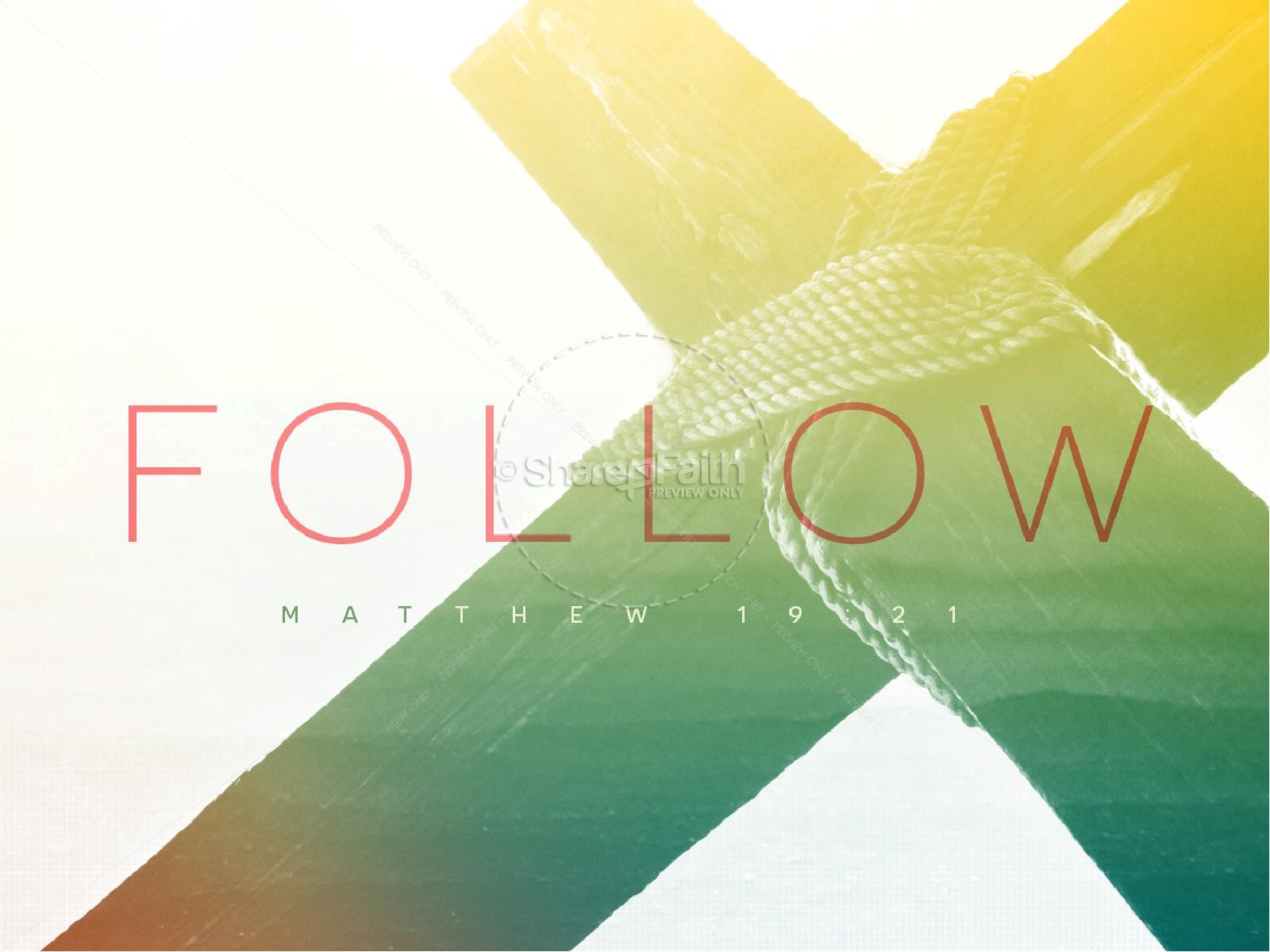 Pick Up Cross and Follow Me Ministry PowerPoint Template