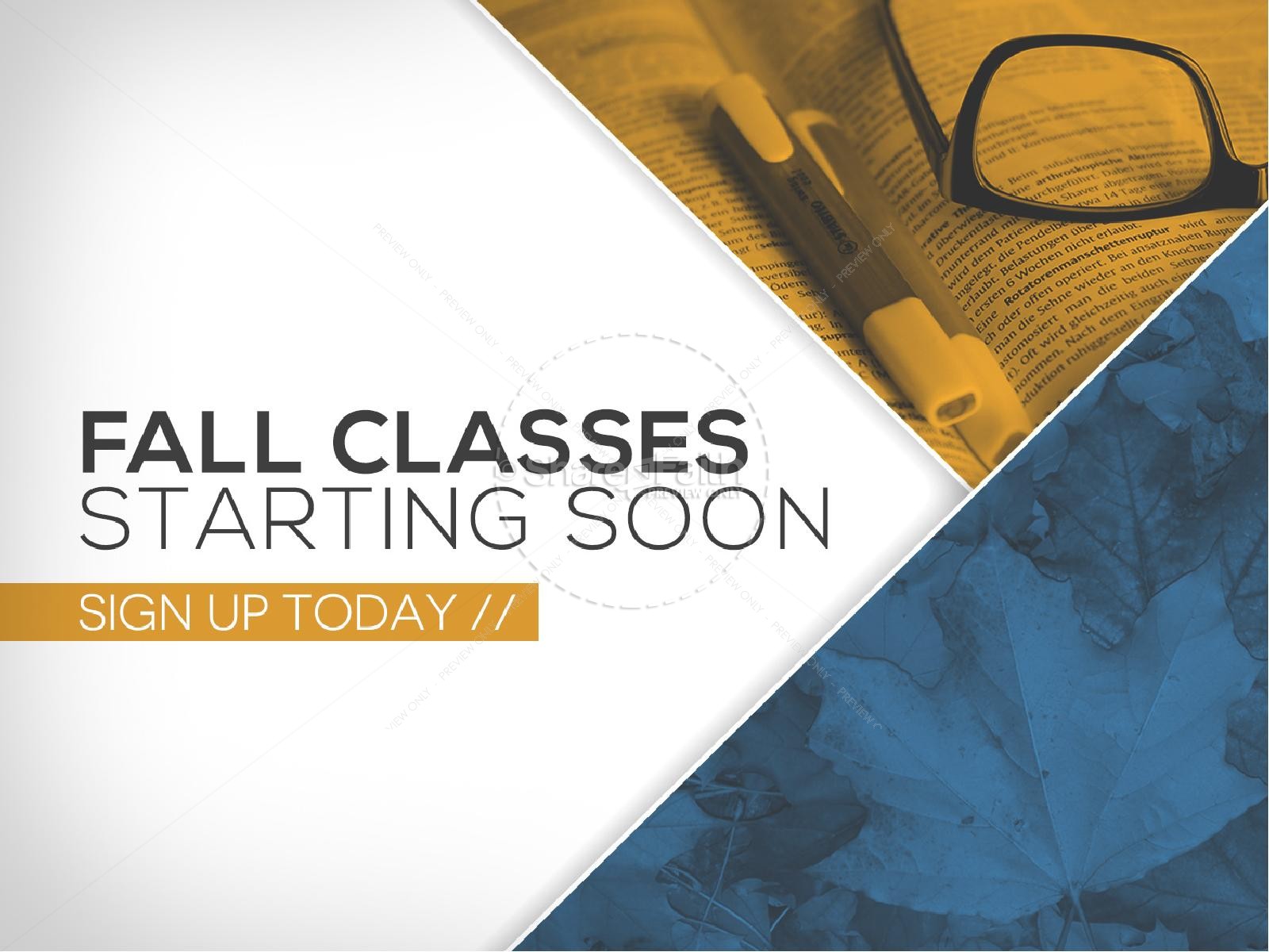 Fall Classes Starting Ministry PowerPoint