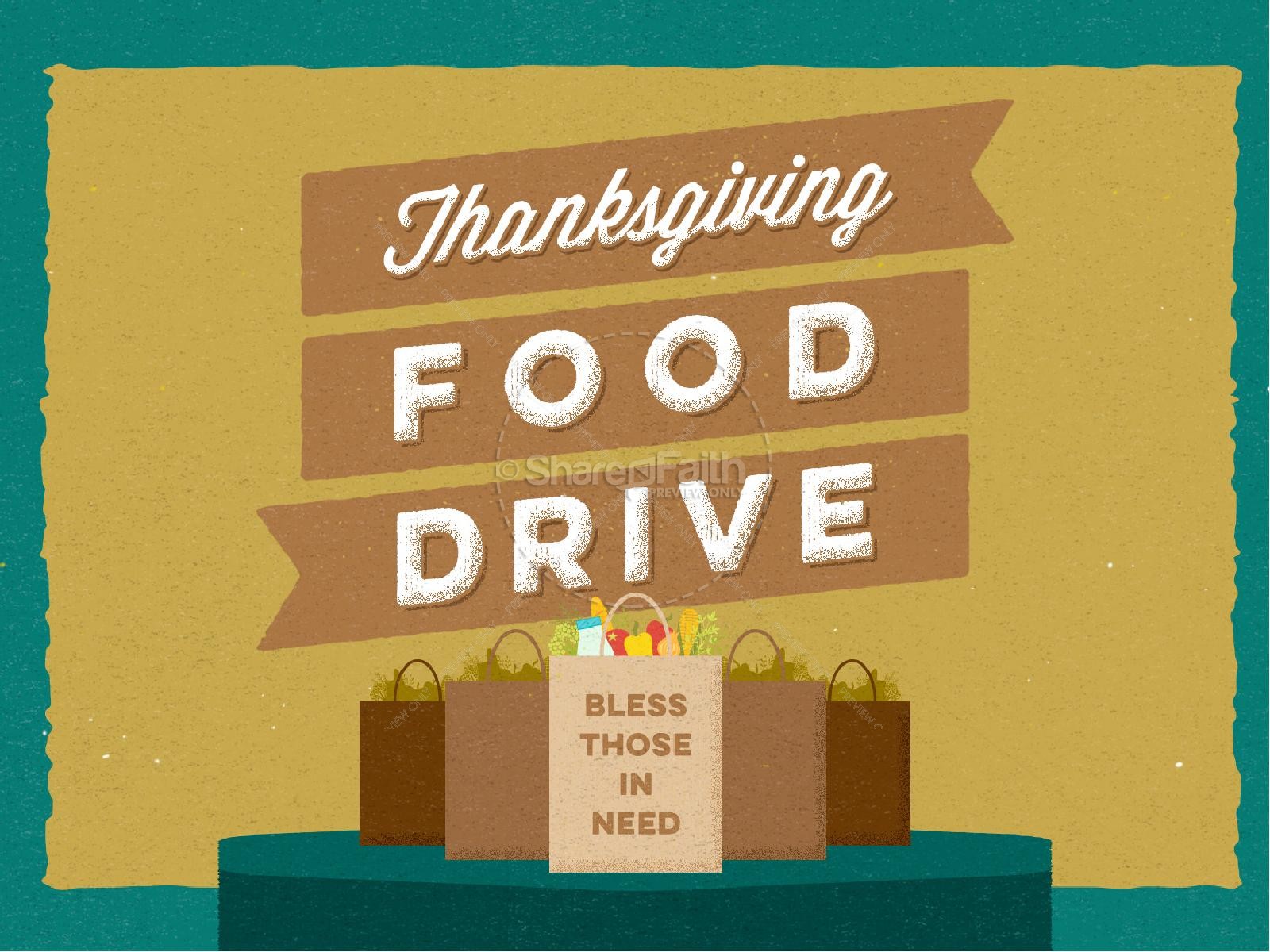 Thanksgiving Food Drive Christian PowerPoint | slide 1