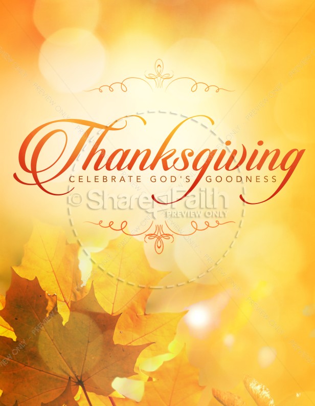 Thanksgiving Celebrate God's Goodness Ministry Flyer Thumbnail Showcase