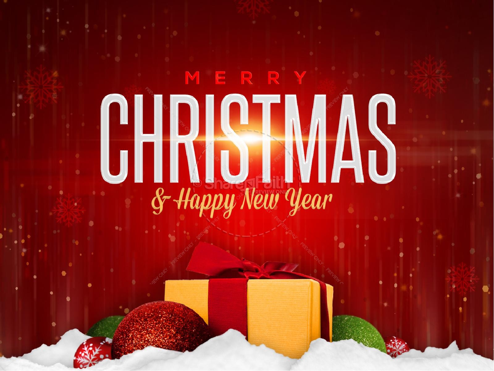 Merry Christmas Happy New Year Ministry PowerPoint Thumbnail 1