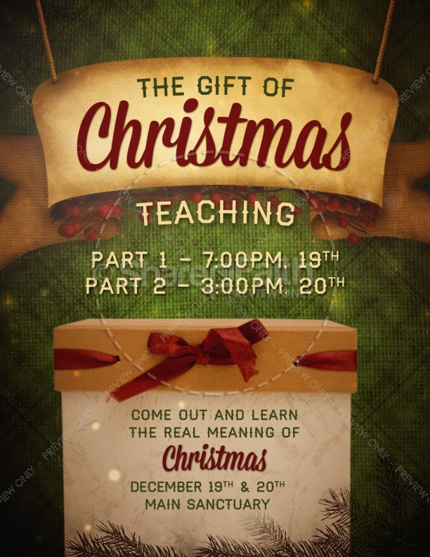 The Gift Christmas Ministry Flyer Template Flyer Templates