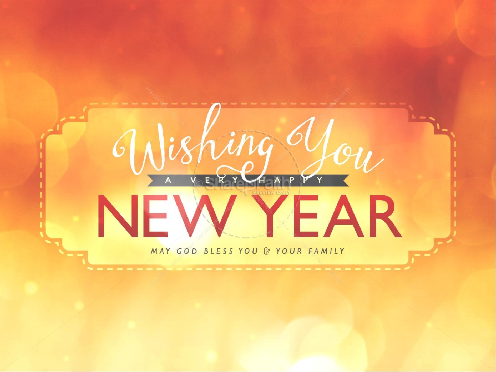 Wishing a Happy New Year Ministry PowerPoint Thumbnail 1