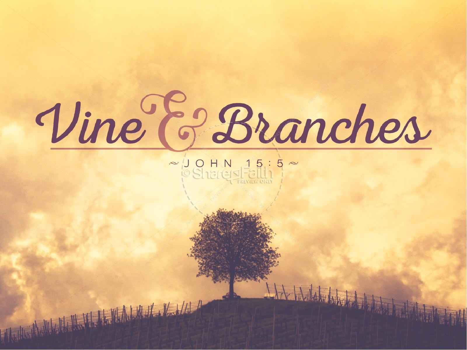 Vine and Branches Religious PowerPoint Thumbnail 1