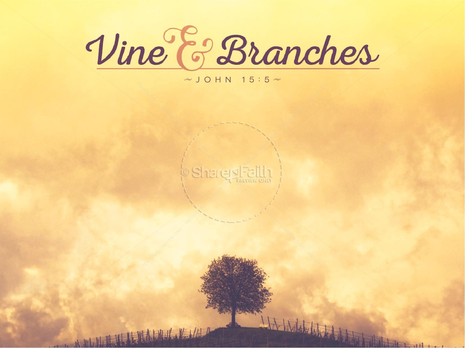 Vine and Branches Religious PowerPoint Thumbnail 2