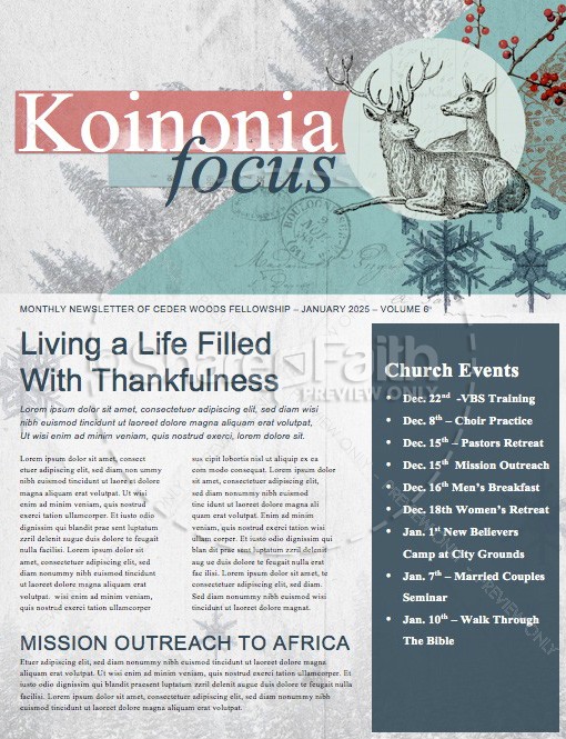 Winter Retreat Christian Newsletter Thumbnail Showcase