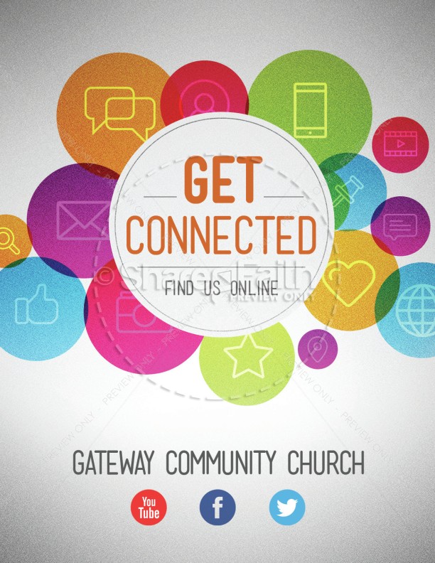Get Connected Find Us Online Ministry Flyer Thumbnail Showcase