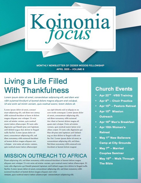 Springtime Church Newsletter 