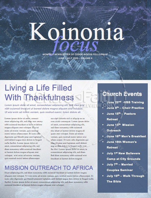 Miracles Faith to Move Mountains Ministry Newsletter Thumbnail Showcase