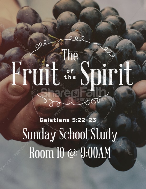 The Fruit of the Spirit Religious Flyer Thumbnail Showcase