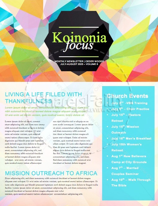 Membership Classes Church Newsletter Thumbnail Showcase