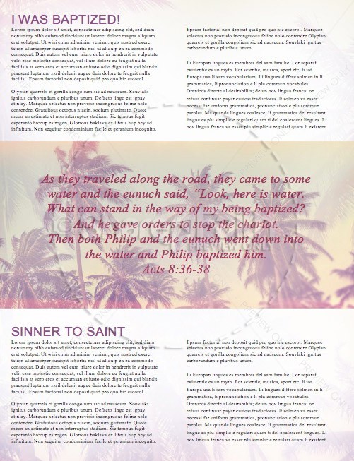 Summer Baptism Ministry Newsletter | page 2