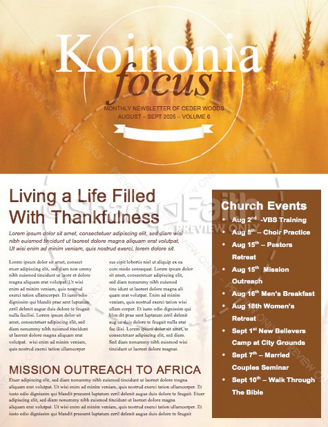 Bless the Lord Christian Newsletter Thumbnail Showcase