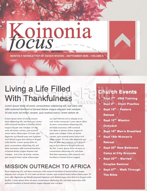 Prayer Service Ministry Newsletter Thumbnail Showcase