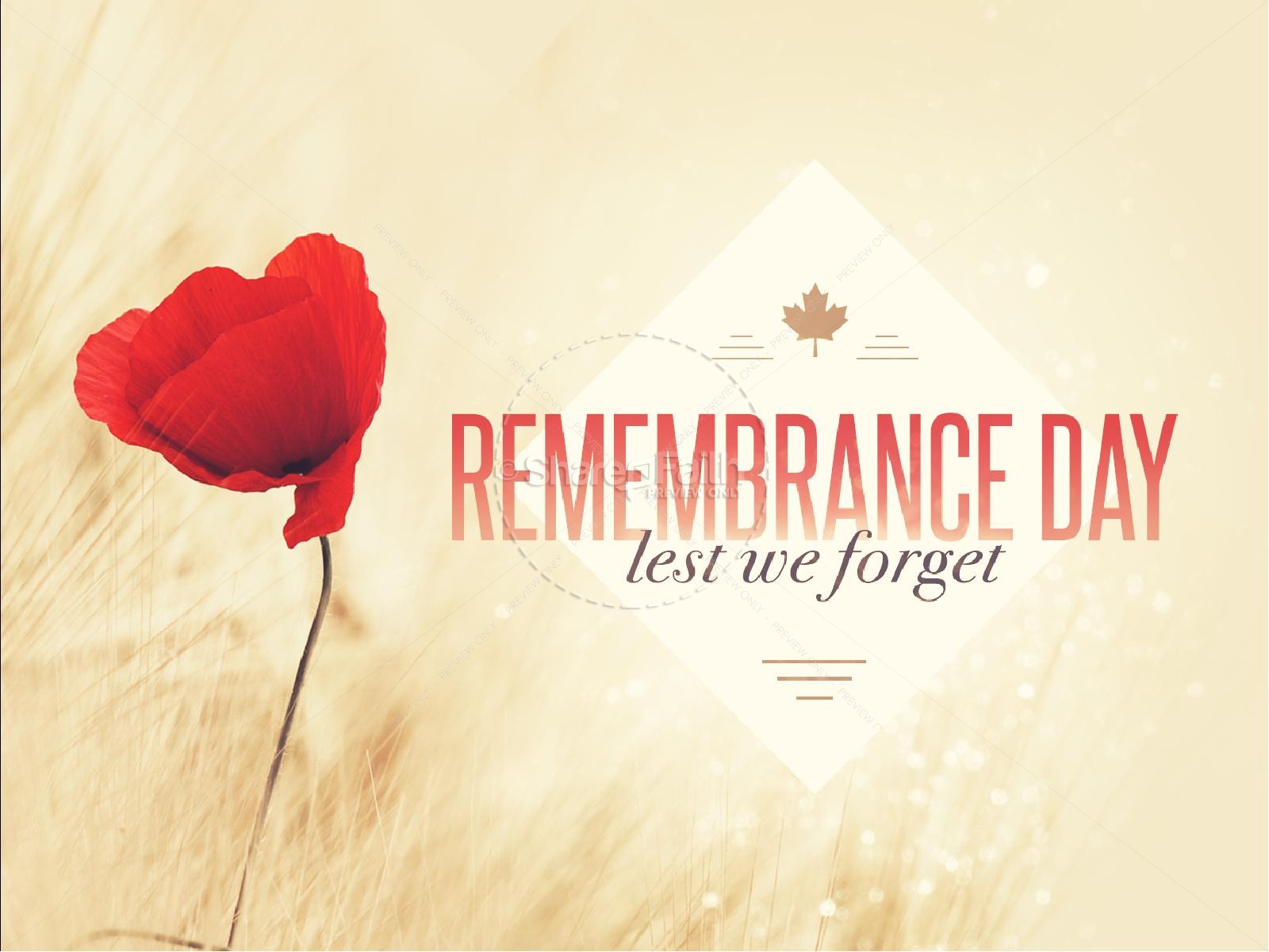 Remembrance Day Poppy Religious PowerPoint | slide 1