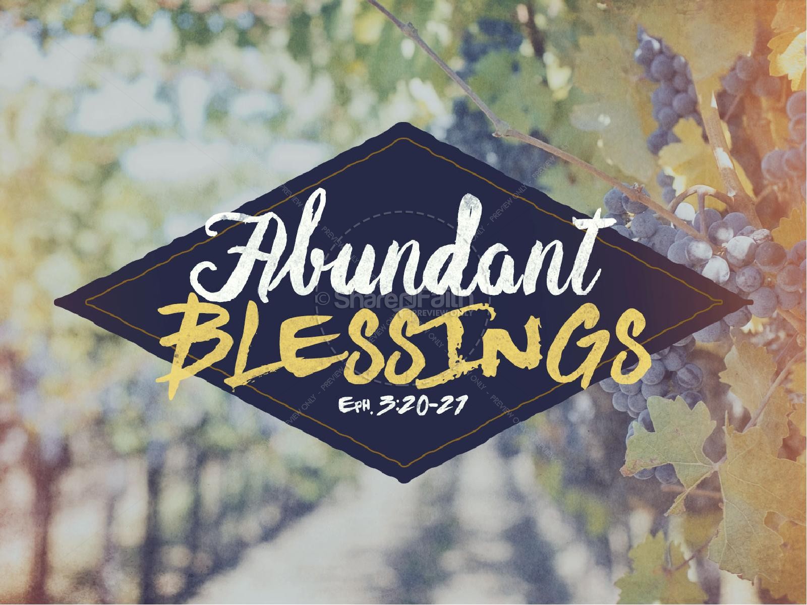 Abundant Blessings Religious PowerPoint Thumbnail 1