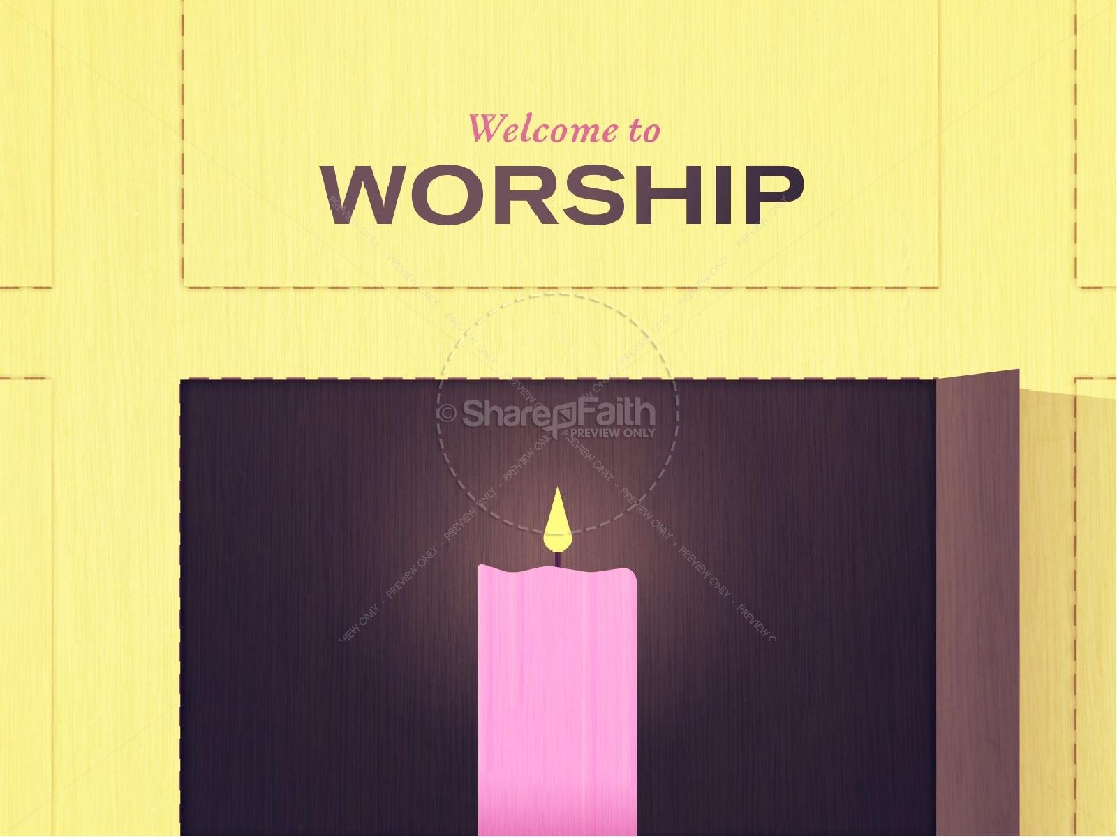Advent Candle in Window Religious PowerPoint Thumbnail 2