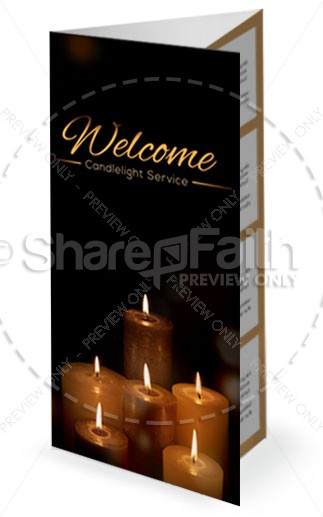 Candlelight Service Religious Trifold Church Bulletin Thumbnail Showcase