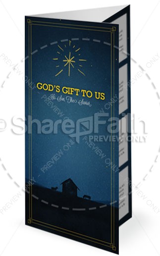 God's Gift to Us Christmas Trifold Ministry Bulletin Thumbnail Showcase