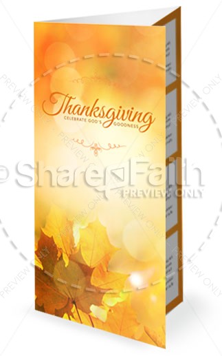 Thanksgiving Celebrate God's Goodness Religious Trifold Bulletin Thumbnail Showcase