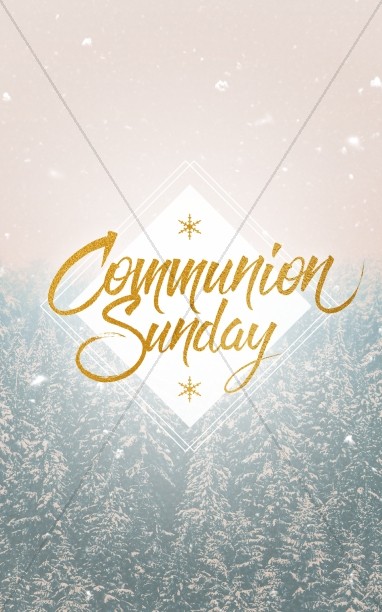 Winter Communion Sunday Christian Church Bulletin Thumbnail Showcase