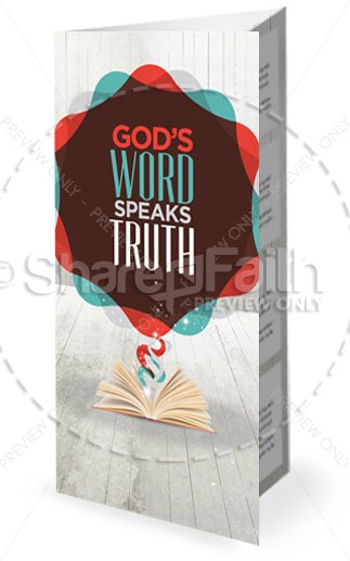 Gods Word Speaks Truth Bible Church Trifold Bulletin Thumbnail Showcase