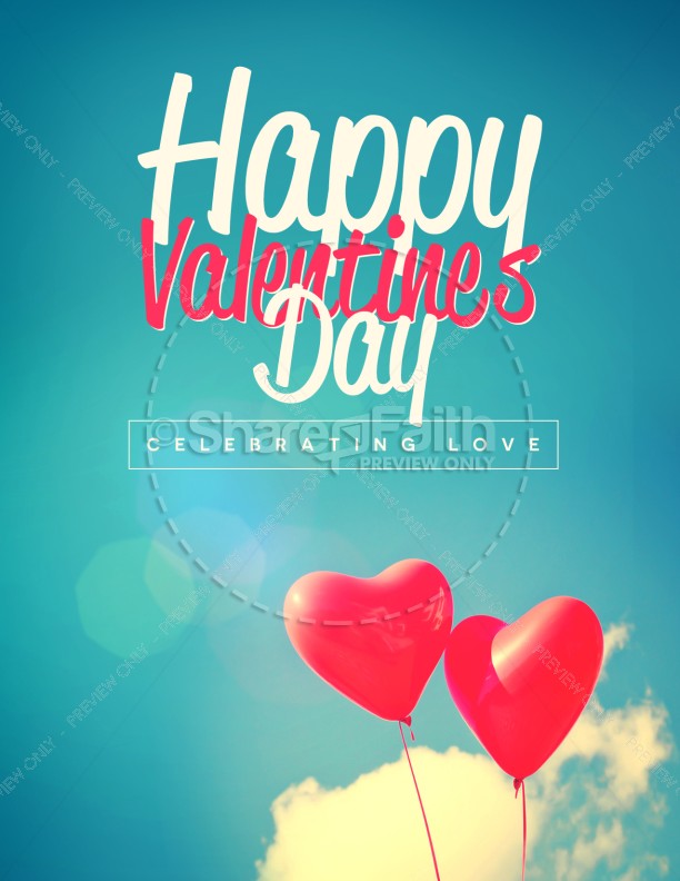 Celebrating Love Valentine's Day Church Flyer Thumbnail Showcase