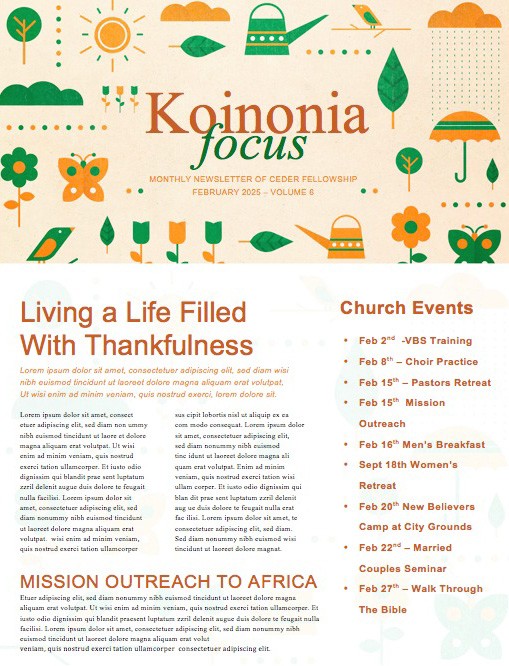Spring Forward Church Newsletter
