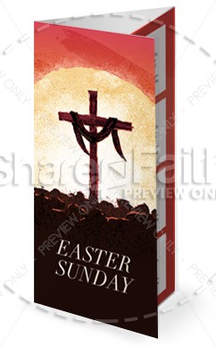 Easter Sunday Resurrection Church Trifold Bulletin Thumbnail Showcase