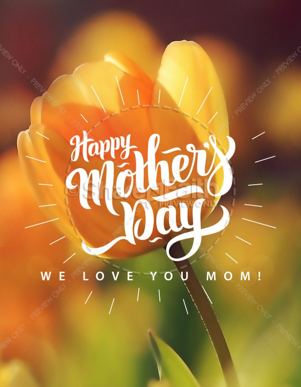 Yellow Tulip Mother's Day Church Flyer Thumbnail Showcase