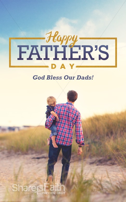 Father's Day Beach Walk Church Bulletin | Fathers Day Bulletin Covers