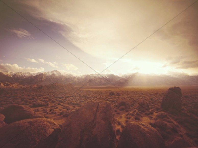 Sunrise on the Desert Plain Religious Worship Background Thumbnail Showcase