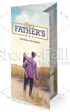 Father's Day Beach Walk Church Trifold Bulletin Thumbnail Showcase