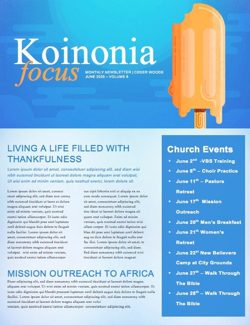 Church Summer Events Newsletter