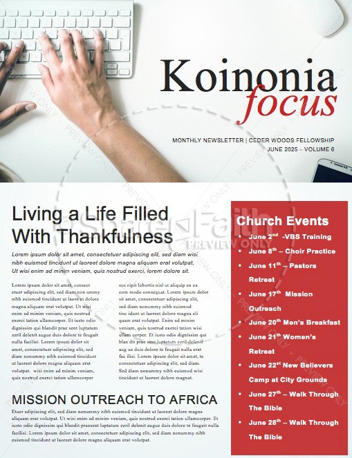 Your Work Matters Church Newsletter Template Thumbnail Showcase