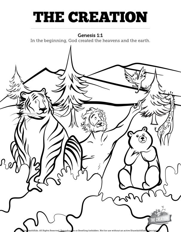 The Creation Story Sunday School Coloring Pages | Sharefaith Kids