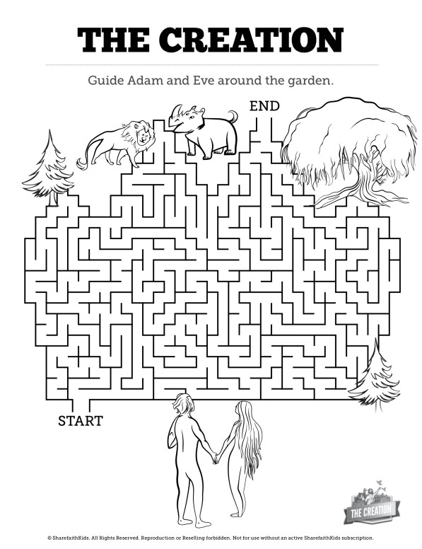 the creation story bible maze activity sharefaith kids