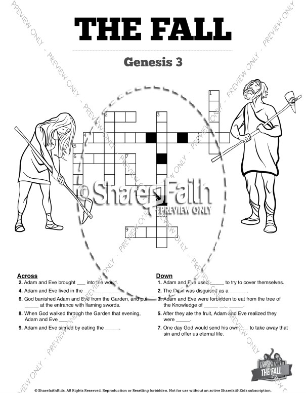 The Fall Of Man Printable Crossword Puzzles