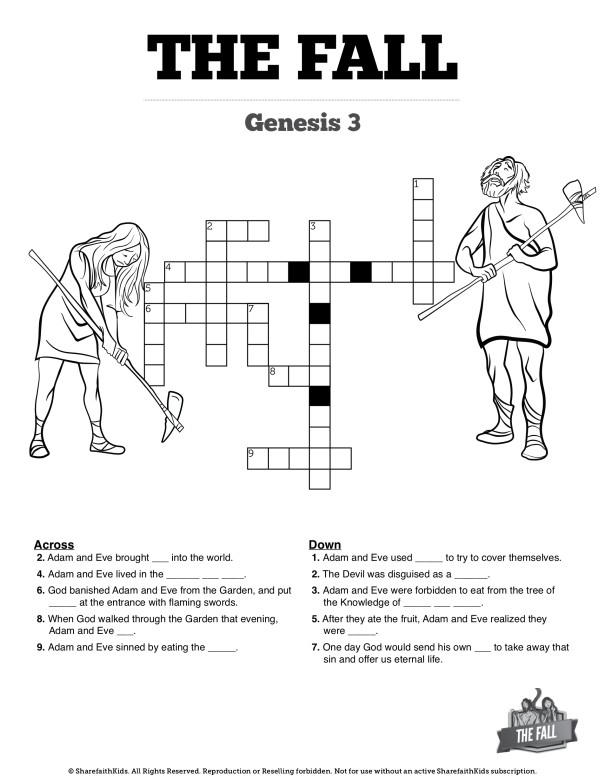 The Fall Of Man Printable Crossword Puzzles Clover Media